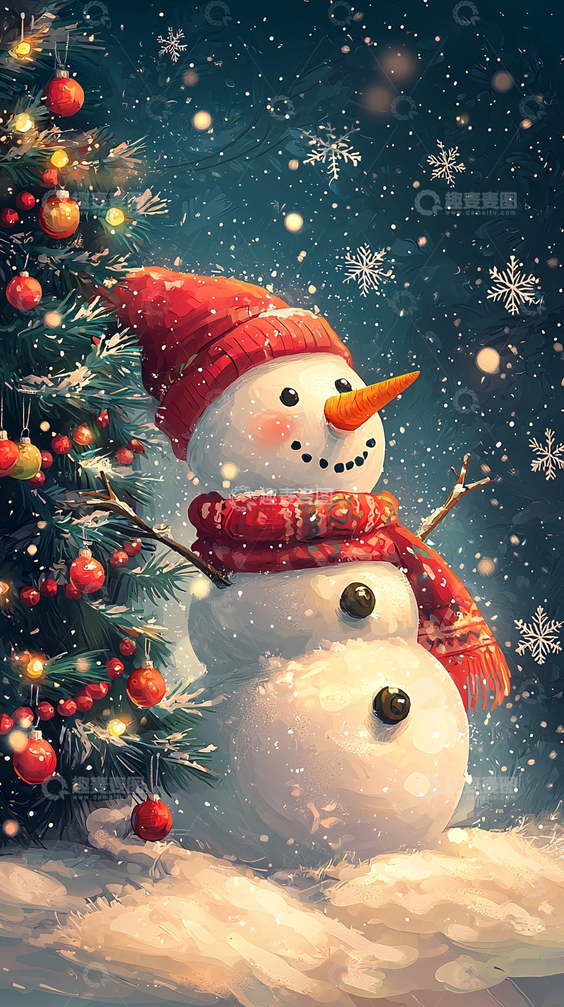 高清大图下载【趣麦麦图】圣诞雪人