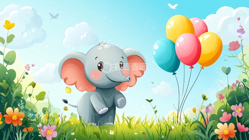 高清大图下载【趣麦麦图】卡通小象