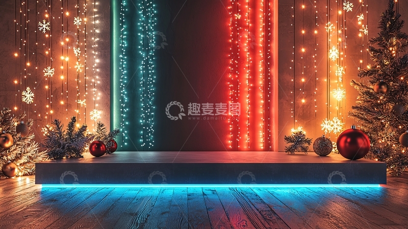 高清大图下载【趣麦麦图】圣诞节舞台背景