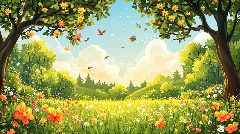 高清大图下载【趣麦麦图】春日田园风光7