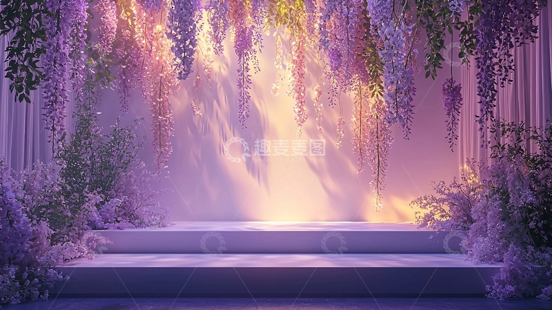 高清大图下载【趣麦麦图】紫藤花背景