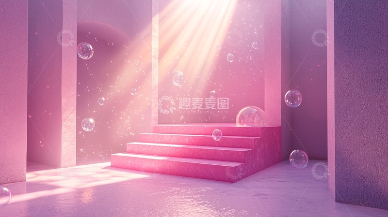 高清大图下载【趣麦麦图】粉色阶梯