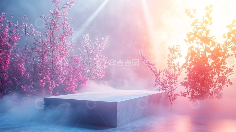 高清大图下载【趣麦麦图】梦幻粉色花朵背景