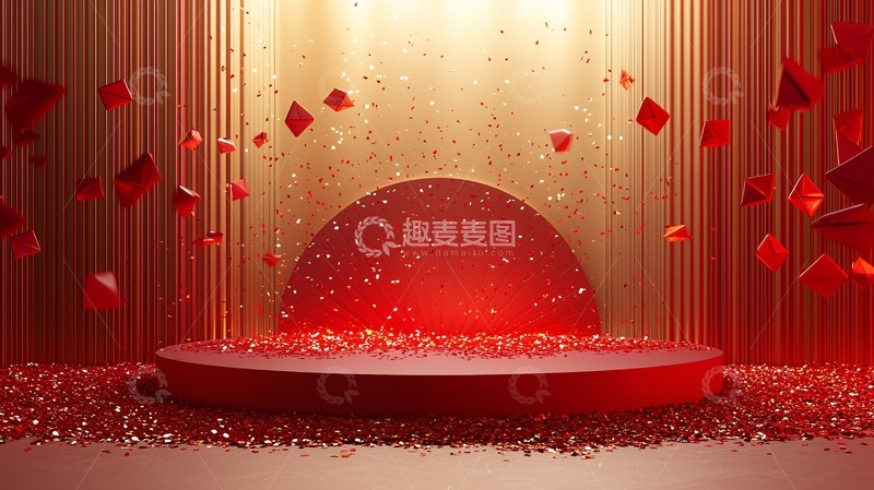 高清大图下载【趣麦麦图】红色背景