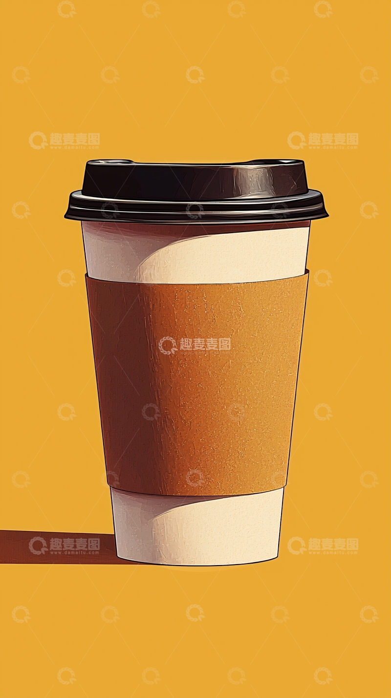 高清大图下载【趣麦麦图】外带咖啡杯插画