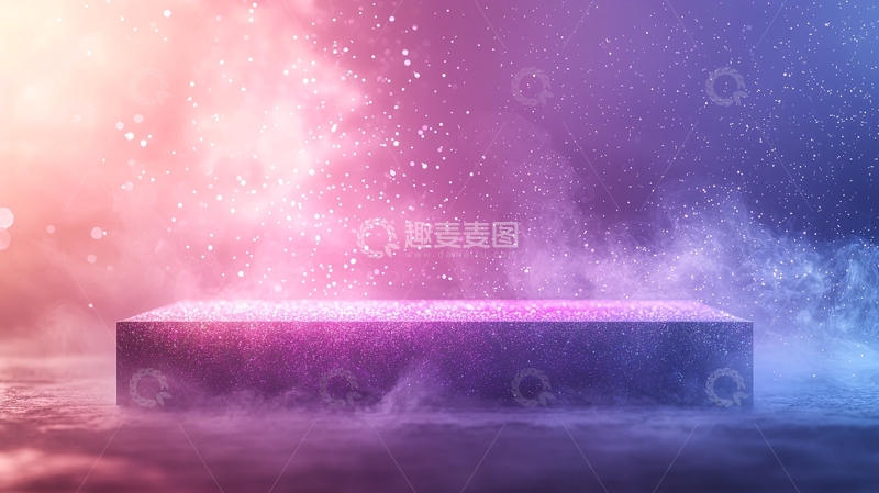 高清大图下载【趣麦麦图】紫色渐变色背景上的矩形平台
