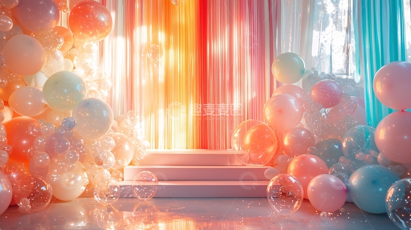 高清大图下载【趣麦麦图】彩色气球背景