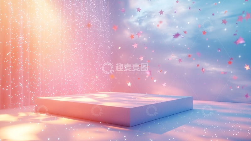 高清大图下载【趣麦麦图】梦幻粉色蓝色展示台