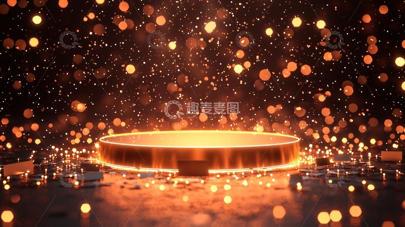 高清大图下载【趣麦麦图】金色光芒舞台背景