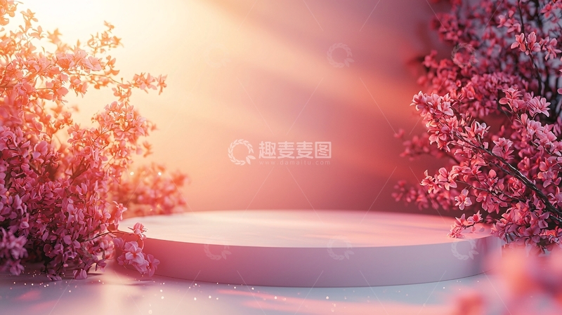 高清大图下载【趣麦麦图】粉色圆形展示台3