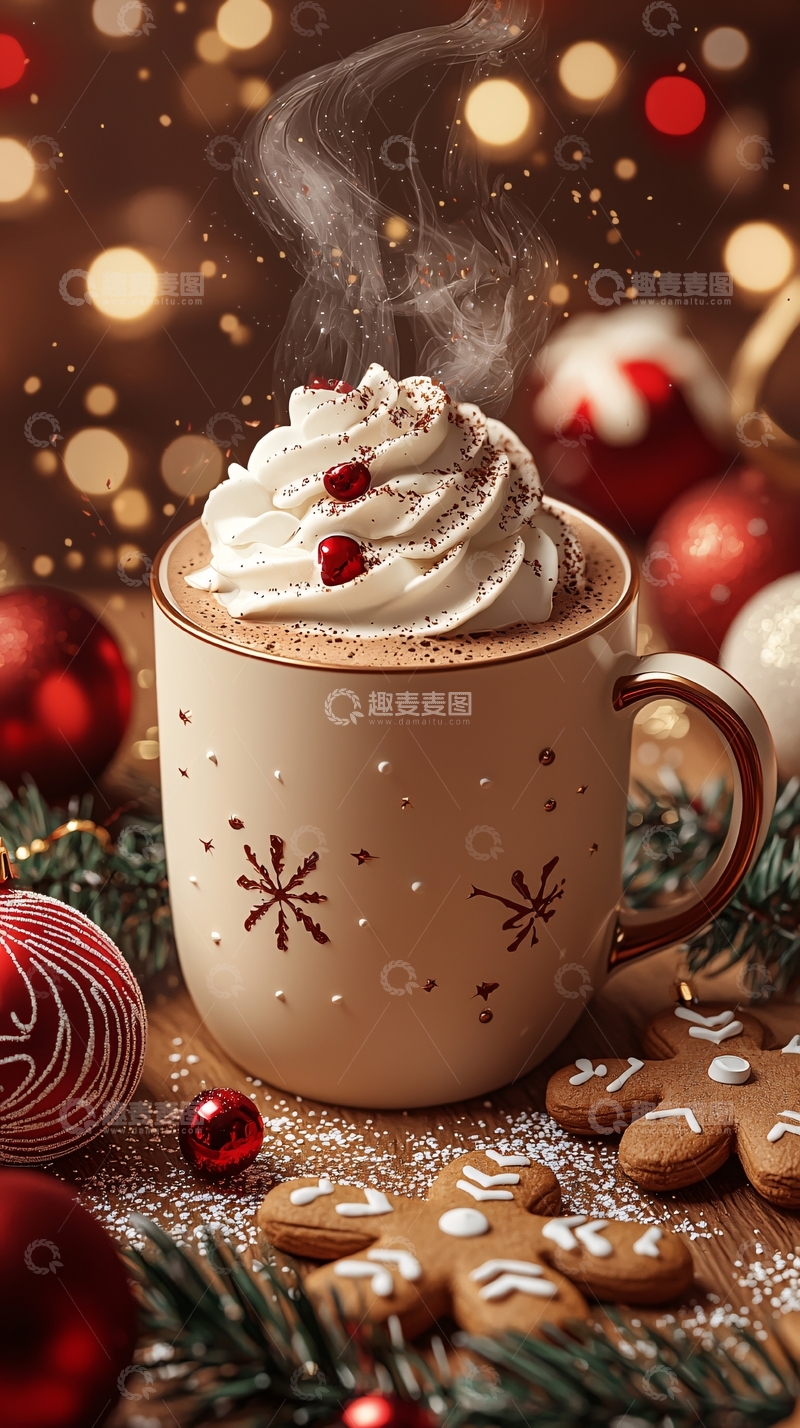 高清大图下载【趣麦麦图】圣诞热巧克力