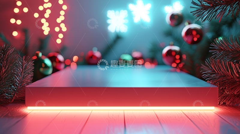 高清大图下载【趣麦麦图】圣诞节产品展示台