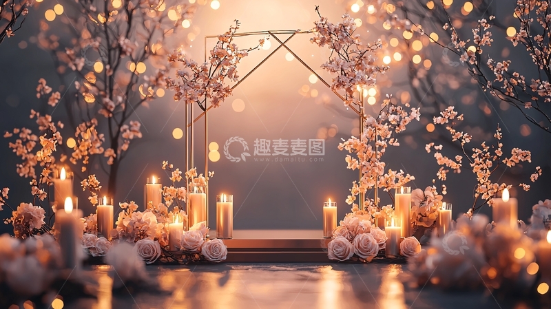 高清大图下载【趣麦麦图】浪漫烛光婚礼背景