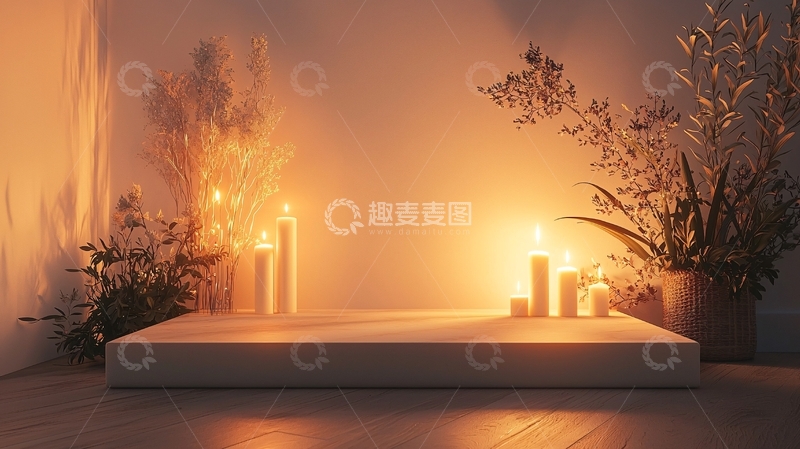 高清大图下载【趣麦麦图】温暖烛光背景