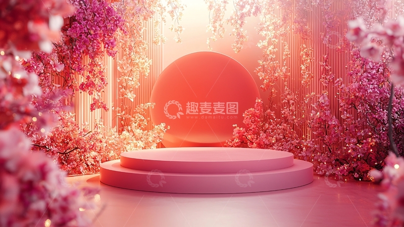 高清大图下载【趣麦麦图】粉色梦幻花卉背景