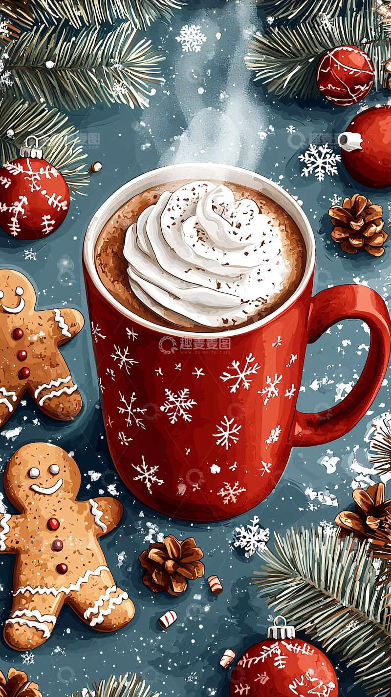 高清大图下载【趣麦麦图】圣诞节热饮