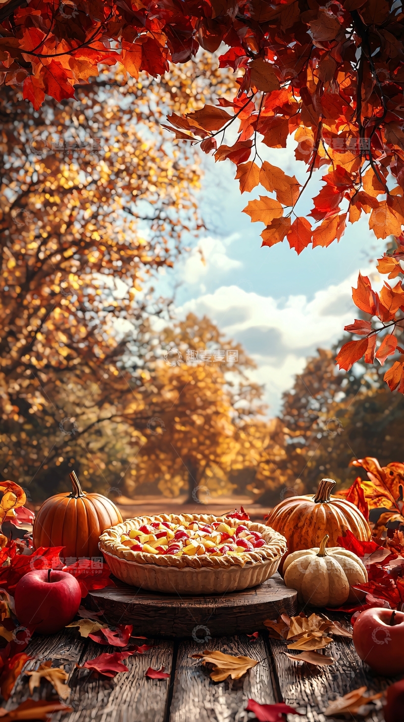 高清大图下载【趣麦麦图】秋日南瓜苹果派