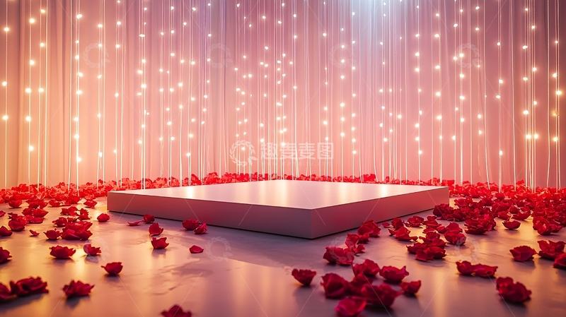 高清大图下载【趣麦麦图】浪漫粉色玫瑰花舞台