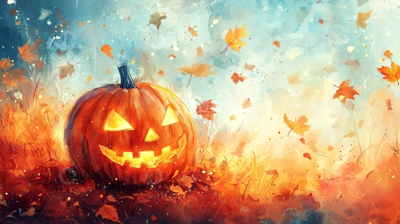 高清大图下载【趣麦麦图】秋天南瓜灯