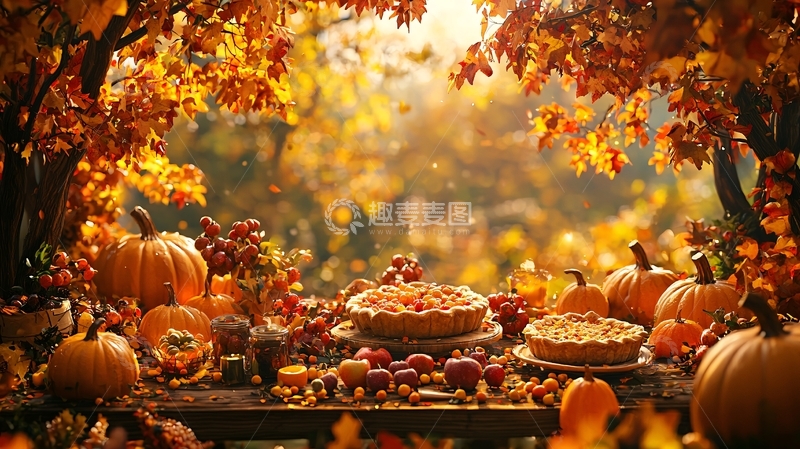 高清大图下载【趣麦麦图】秋季丰收南瓜派