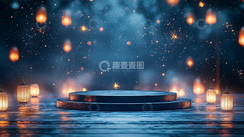 高清大图下载【趣麦麦图】梦幻蓝色背景2