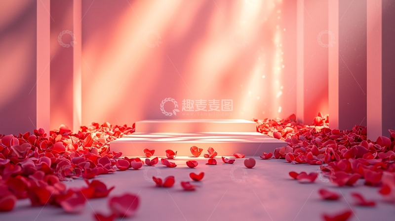 高清大图下载【趣麦麦图】粉色爱心舞台
