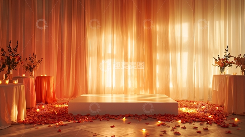 高清大图下载【趣麦麦图】暖色调浪漫婚礼背景
