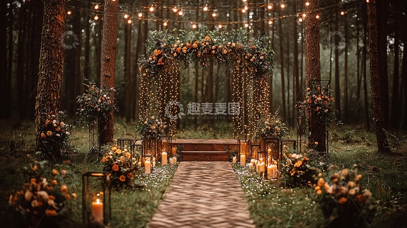 高清大图下载【趣麦麦图】森林婚礼仪式