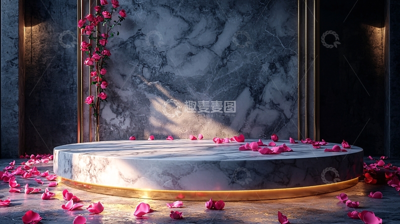 高清大图下载【趣麦麦图】大理石圆形展台