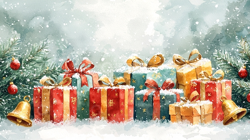 高清大图下载【趣麦麦图】圣诞节礼物堆