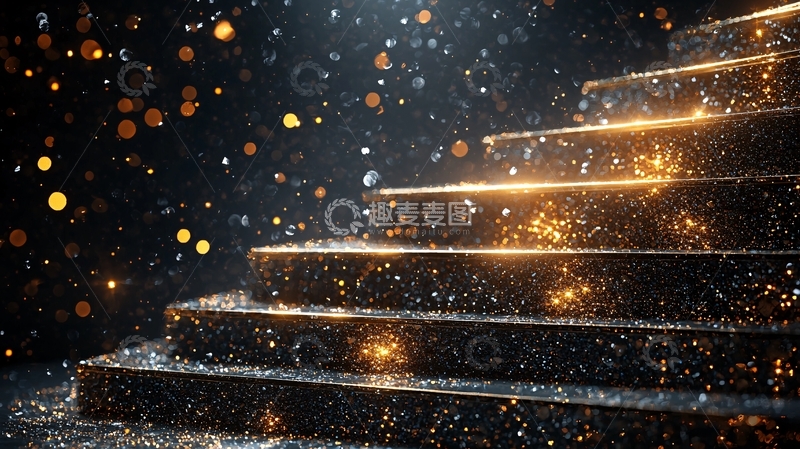 高清大图下载【趣麦麦图】金色阶梯