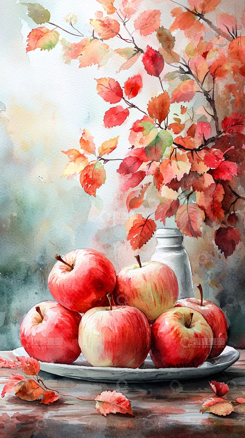 高清大图下载【趣麦麦图】水彩静物画