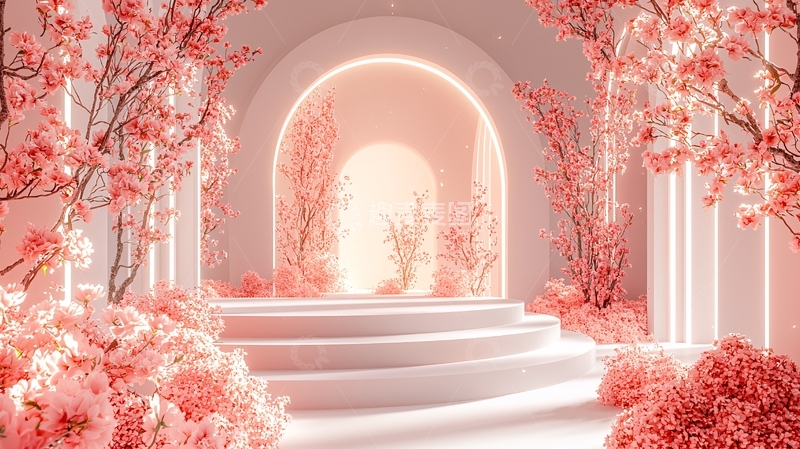 高清大图下载【趣麦麦图】粉色樱花梦幻场景