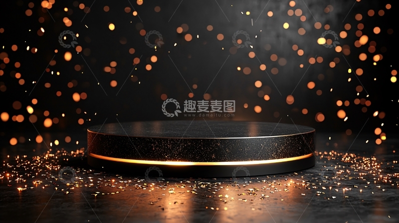 高清大图下载【趣麦麦图】黑色圆形展台