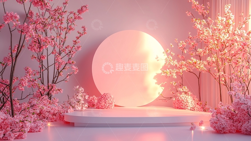 高清大图下载【趣麦麦图】粉色樱花背景