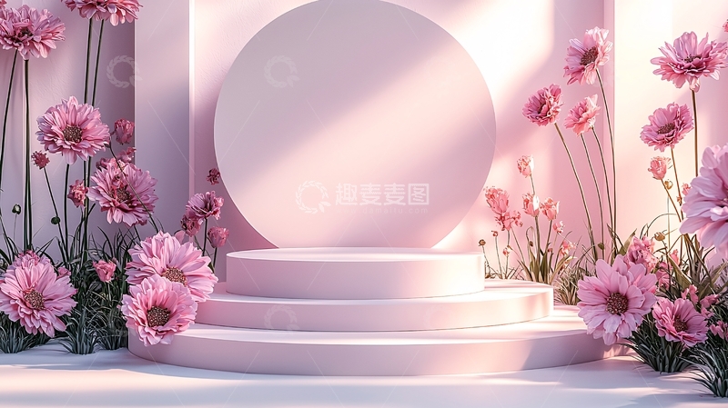 高清大图下载【趣麦麦图】粉色花朵背景