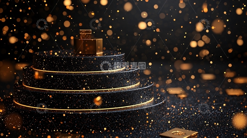 高清大图下载【趣麦麦图】黑色背景金色香氛