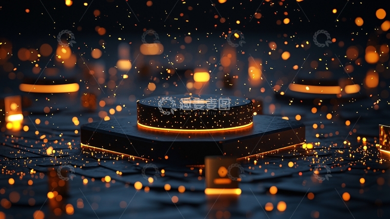 黑金炫酷粒子舞台