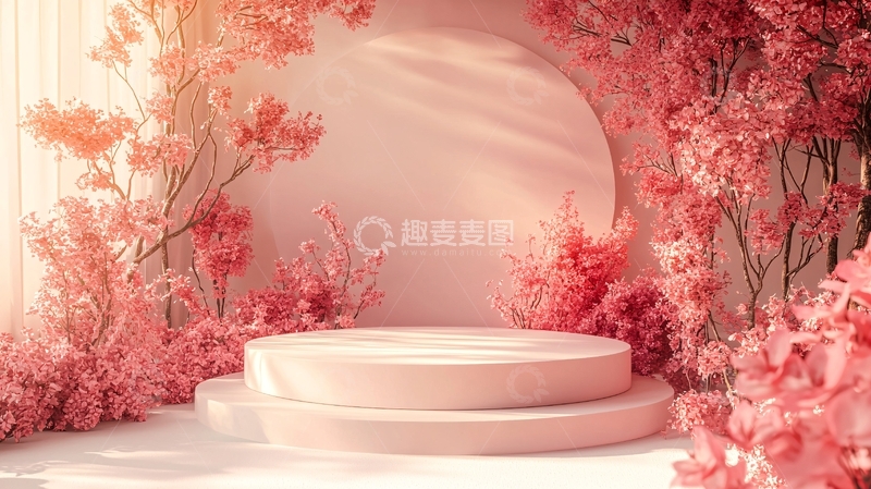 高清大图下载【趣麦麦图】粉色花朵背景