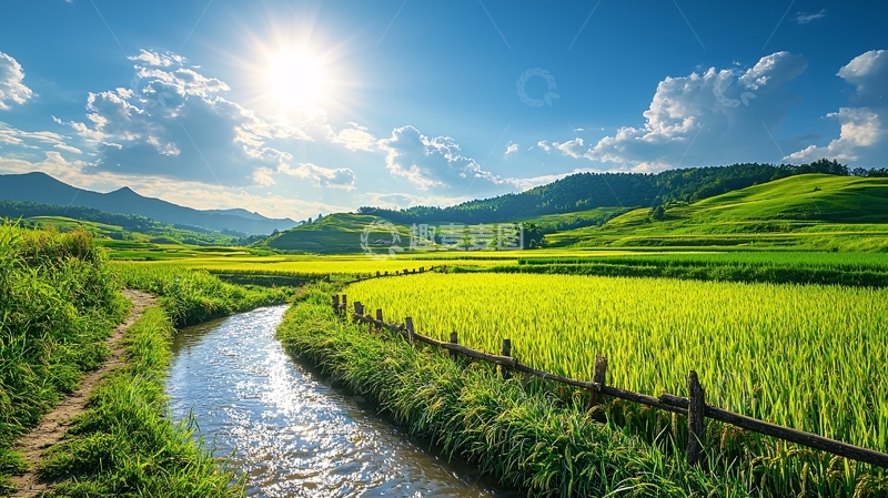 高清大图下载【趣麦麦图】阳光明媚的田园风光