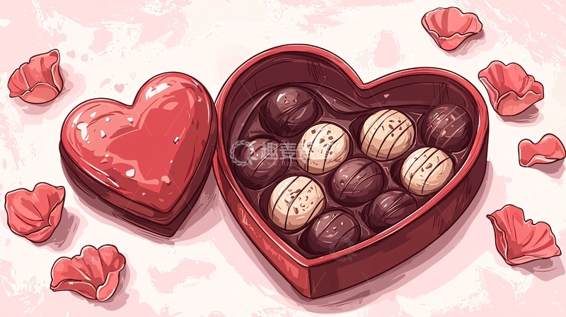 高清大图下载【趣麦麦图】爱心巧克力礼盒