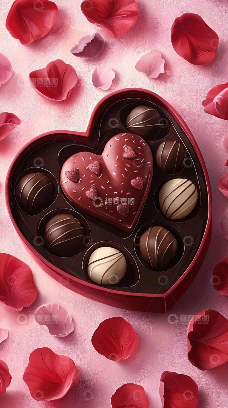 高清大图下载【趣麦麦图】爱心巧克力礼盒