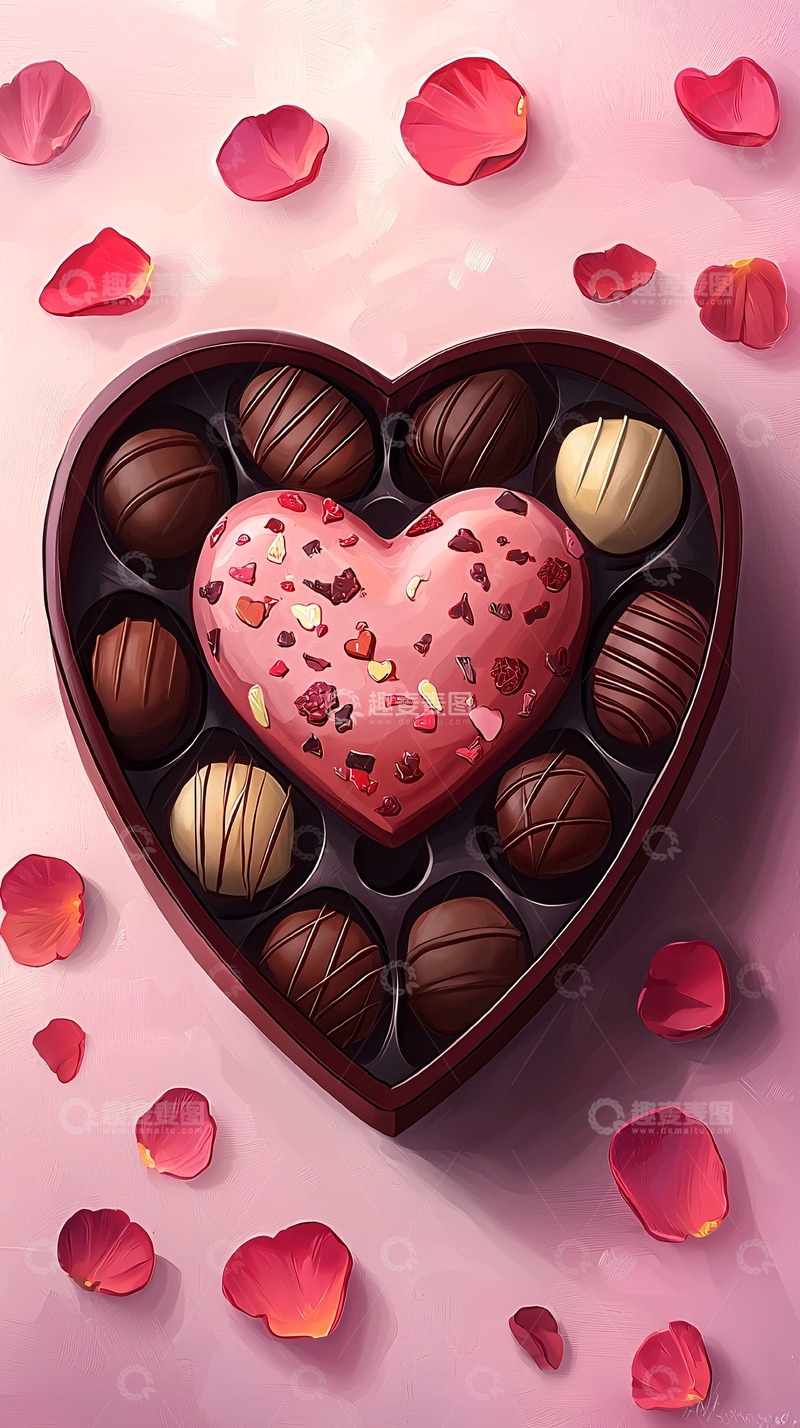 高清大图下载【趣麦麦图】爱心巧克力礼盒