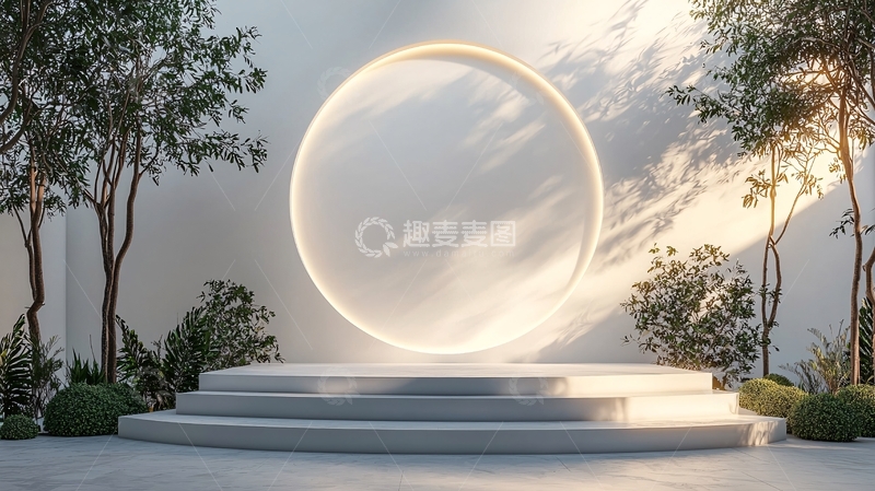 高清大图下载【趣麦麦图】极简风格户外展示台