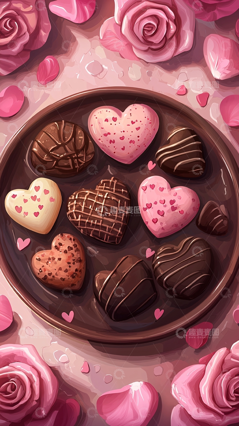 高清大图下载【趣麦麦图】爱心巧克力