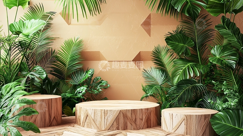 高清大图下载【趣麦麦图】木质圆形展台