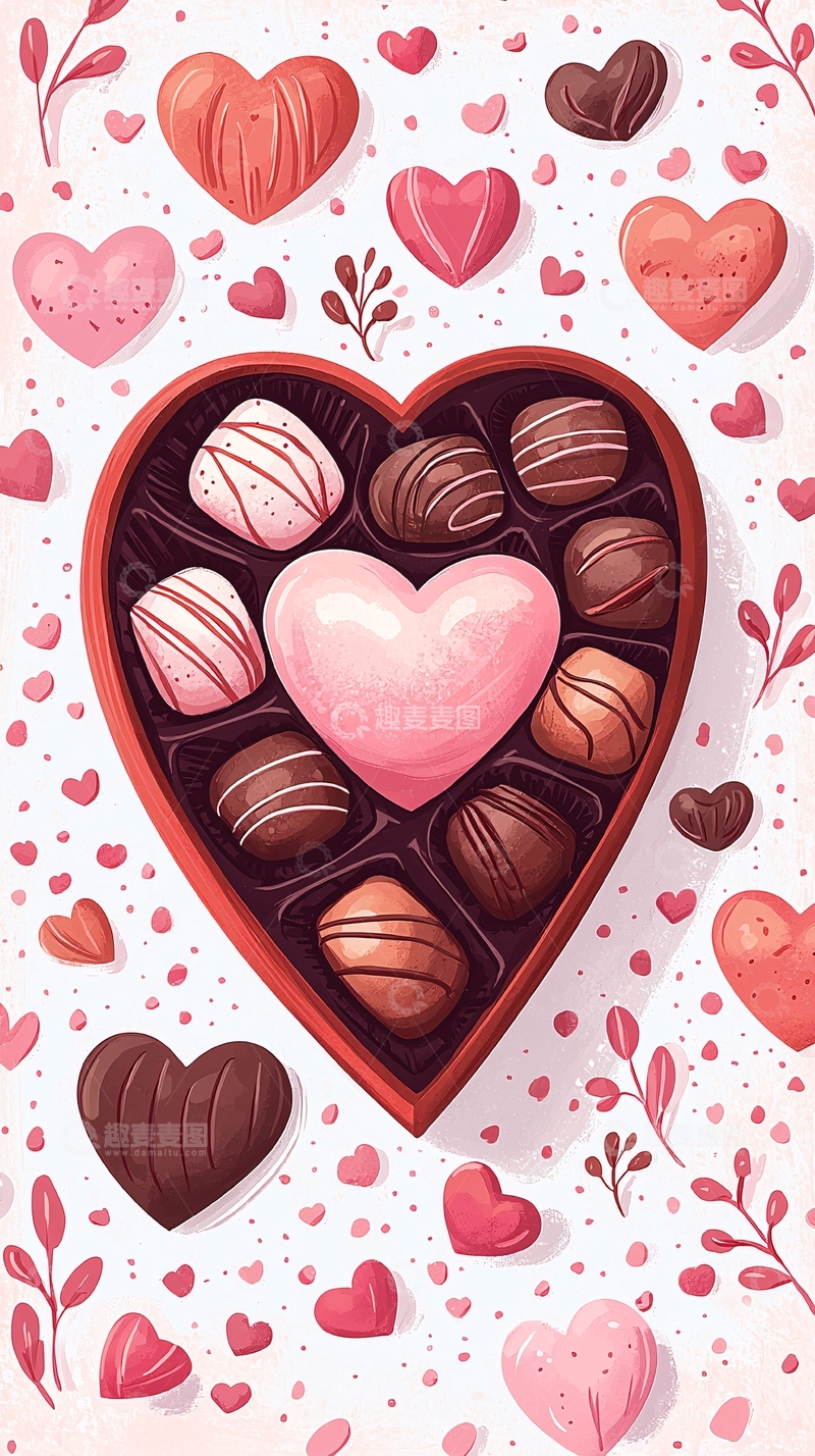 高清大图下载【趣麦麦图】爱心巧克力礼盒