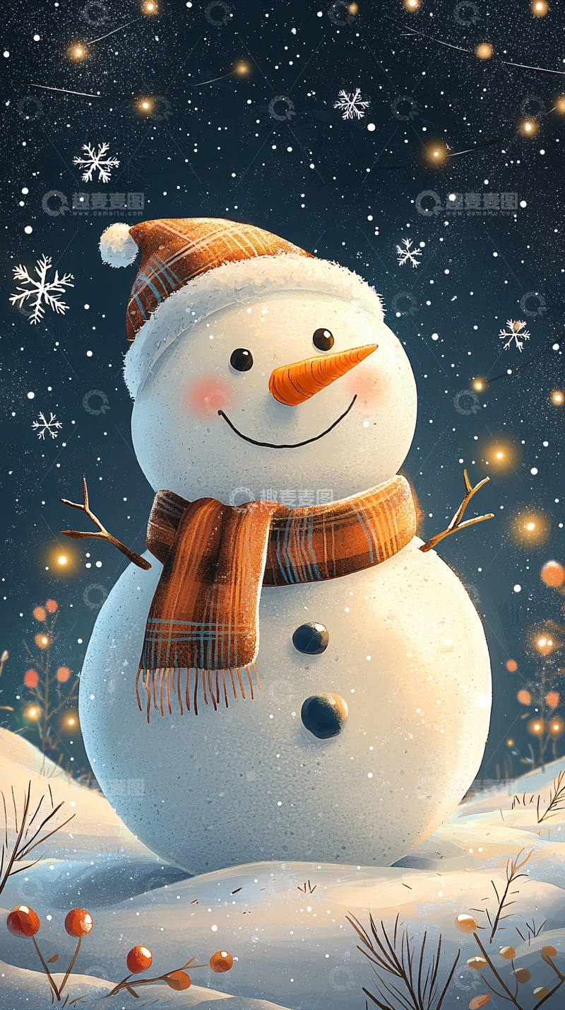 高清大图下载【趣麦麦图】圣诞雪人