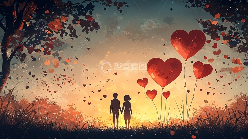 高清大图下载【趣麦麦图】情侣背影