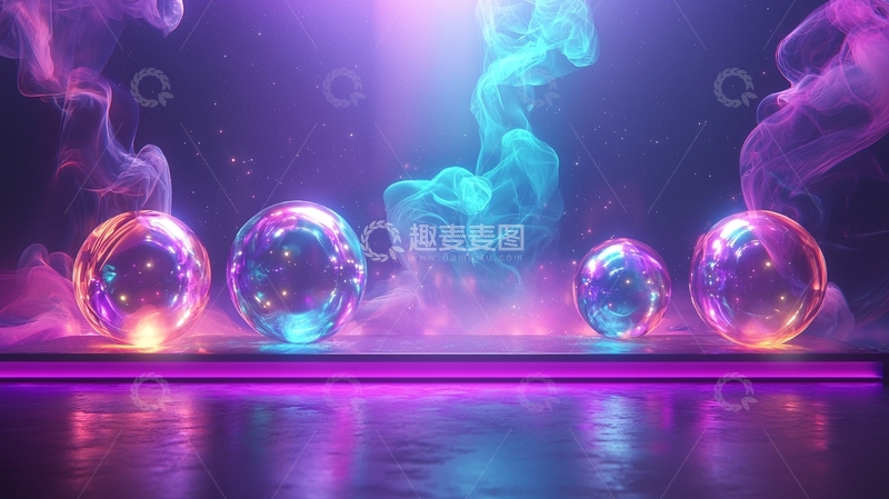 高清大图下载【趣麦麦图】紫色烟雾水晶球